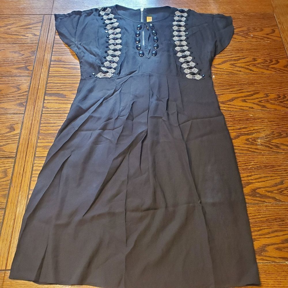 Socal St John Black Beaded Dress Size P